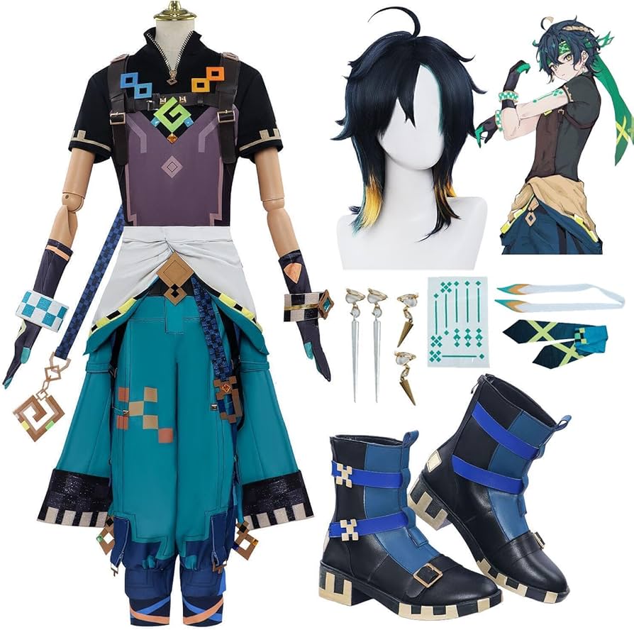 Amazon.co.jp: 原神 キィニチ コスプレ衣装 衣装セット+ウィッグ+靴+