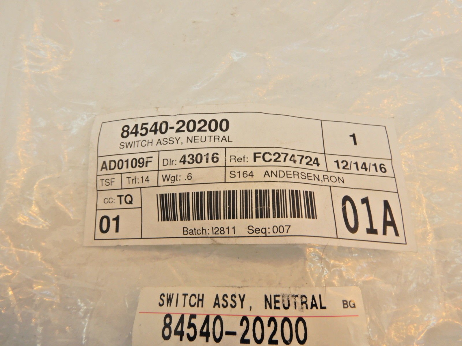 Amazon | TOYOTA (トヨタ) 純正部品 ニュートラルスタート スイッチ