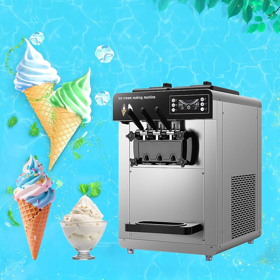 Amazon | ZEWTA 業務用ソフトクリームマシン 3ヘッド 1500W 卓上式 6L