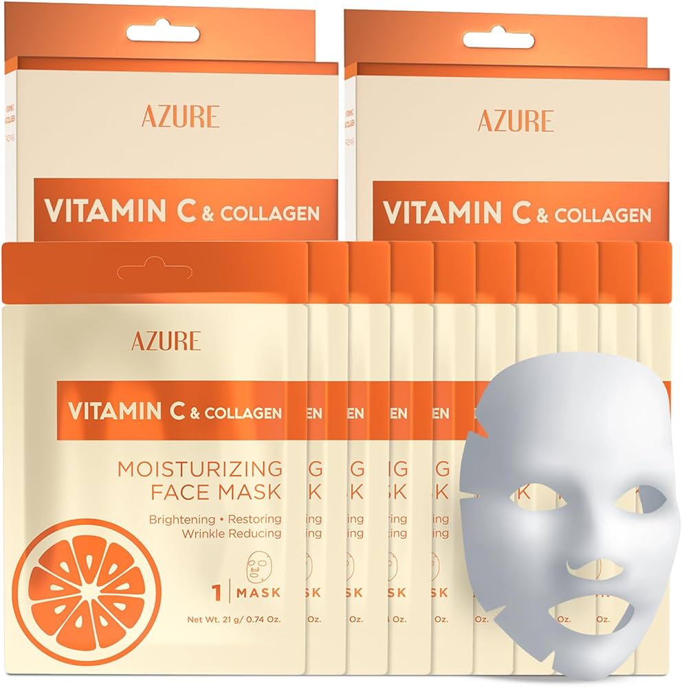 Amazon.com: AZURE Vitamin C & Collagen Moisturizing Facial Sheet