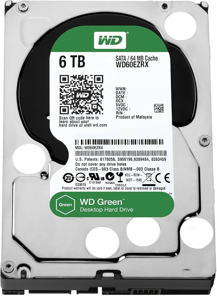 Western Digital Green 6 TB Desktop Hard Drive 3.5-inch SATA 6
