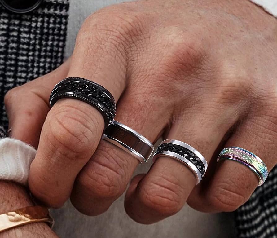 Amazon.co.jp: [JeryWe] 16個ステンレス鋼そわそわリング男女共用