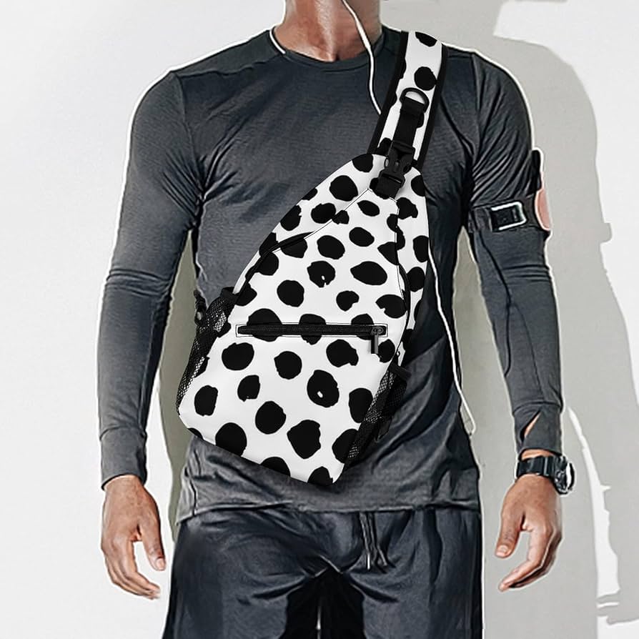 Amazon.co.jp: ボディバッグ 黒い 水玉 ドット柄 (2) ショルダーバッグ