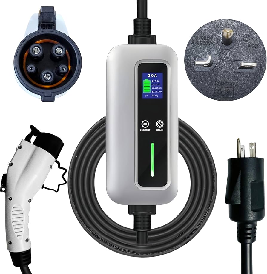 Amazon.co.jp: EV充電ケーブル 200V 4kW PSE認証 SAEJ1772 遅延充電 8A