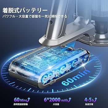 Amazon.co.jp: 掃除機 コードレス【2024革新モデル&55Kpa超強力吸引