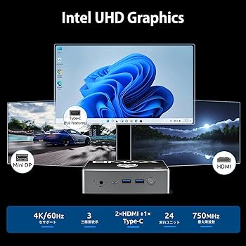 Amazon.co.jp: BMAX ミニPC 16GB DDR4 512GB SSD Intel N100 Linux/win