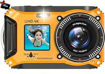 Amazon | 水中カメラ 4K録画 防水カメラ 64MP 10M 防水 デジカメ