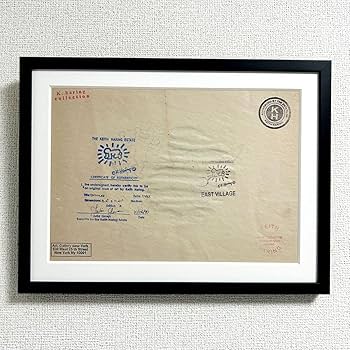 Amazon.co.jp: 真作貴重キースヘリング直筆サイン入り絵画 手書き 財団