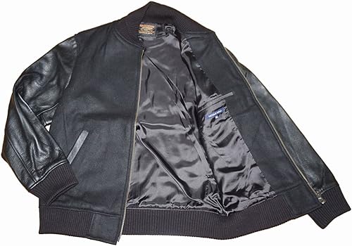 Amazon | [ニコル] スクーカム 袖革 スタジャン 黒 メンズ 0566-3730