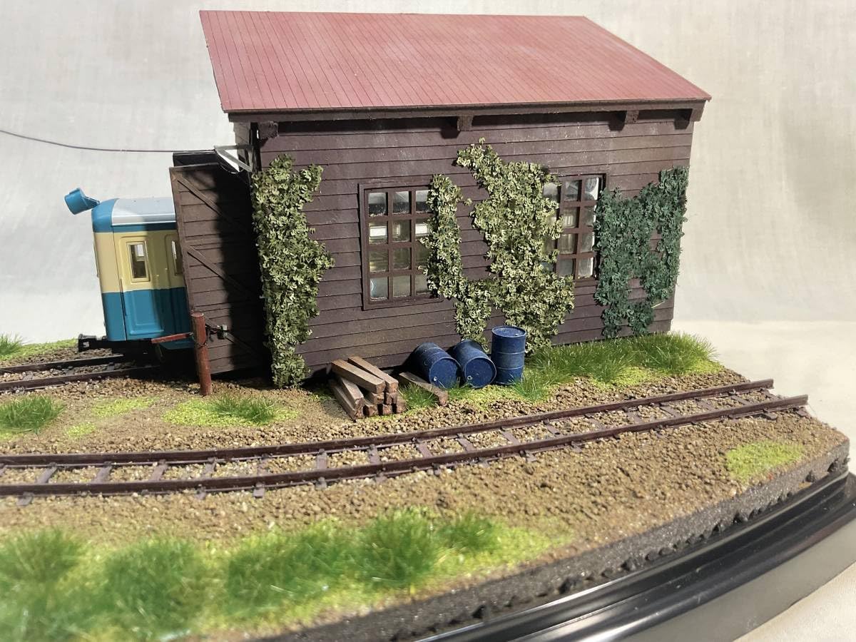 Amazon | 鉄道模型 HOナロージオラマ 簡易軌道車庫 台座、カバー付き 1