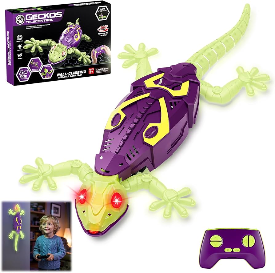 Amazon.com: Qrooper Wall Climbing Gecko, Glow in The Dark Lizard