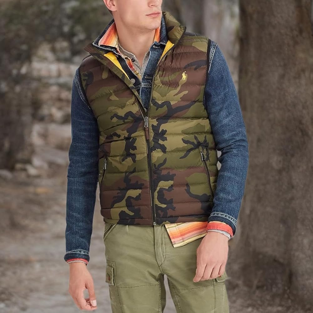 Amazon | POLO RALPH LAUREN メンズ 迷彩 パッカブル ダウンベスト US