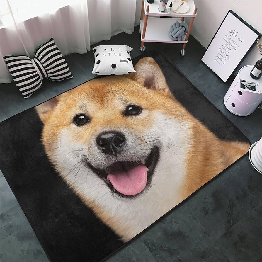 Amazon.co.jp: カーペット 長方形 大きい ラグ 柴犬 いぬ 犬柄