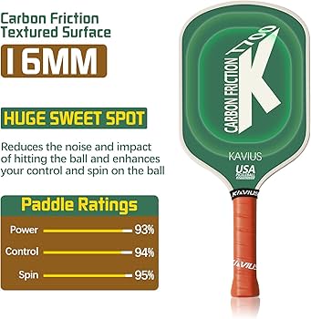 Amazon | Pro ピックルボールパドル カーボンファイバー、16mm USAPA