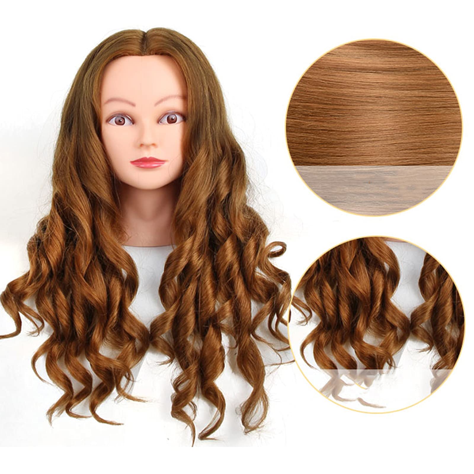 ヘアアレンジ練習用 ブラウンストレートウィッグマネキン ピッツ ヘア