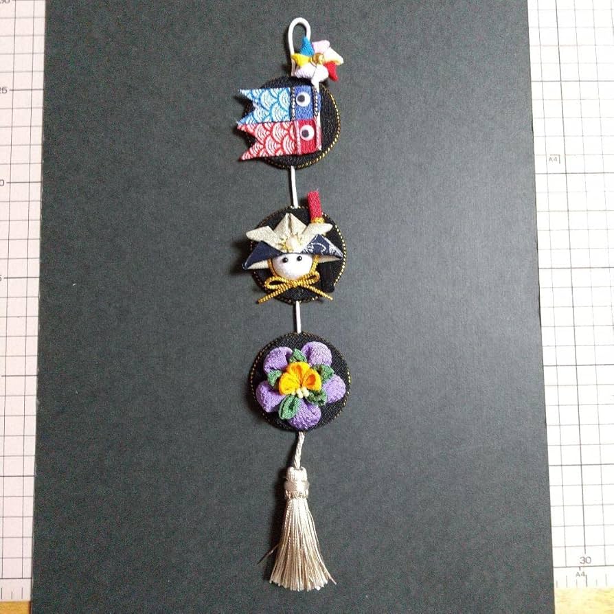 Amazon | ちりめん細工 つまみ細工 端午の節句つるし飾り 壁掛け飾り