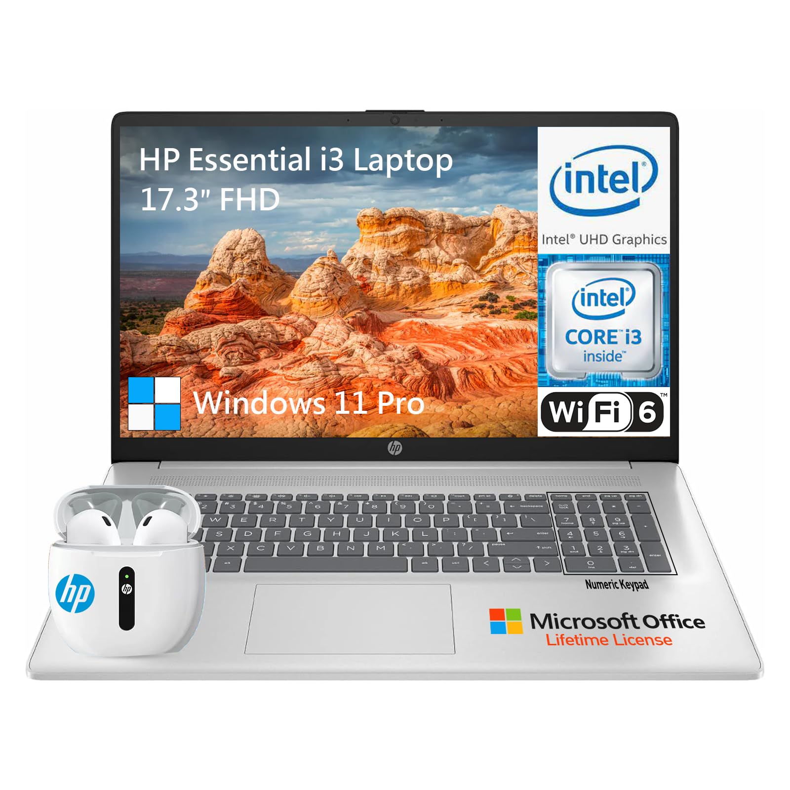 Amazon.com: HP 2024 17 Inch Laptop Computer, 17.3 IPS FHD, Intel 8