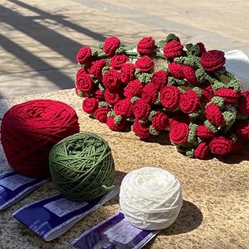 Amazon｜軽くて柔らかい、手編みのバラの花束ブランケット