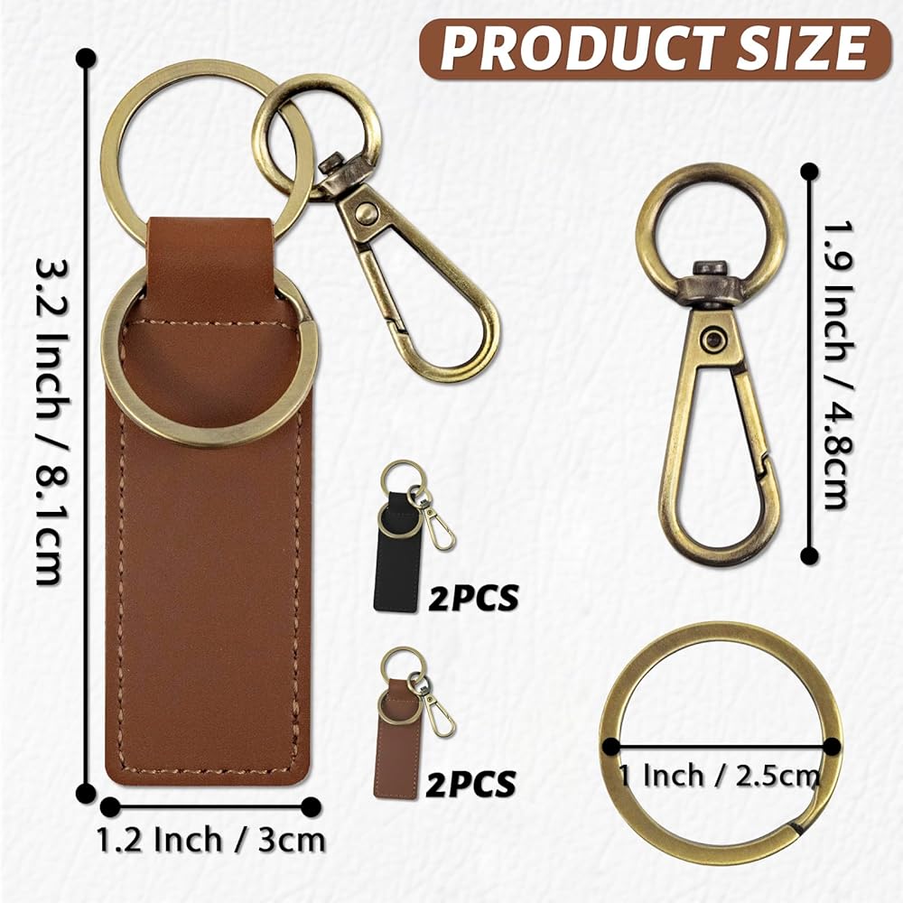 Koceci 4 PCS PU Leather Key Chains Leather Key Ring Car Key Chain
