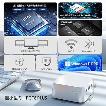 Amazon.co.jp: ミニpc 第12世代インテルAlder Lake-N100 minipc DDR5