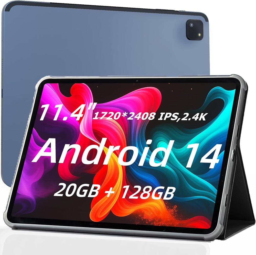 11 inch Tablet, Android 14 Tablet, Android Tablets with Case, 2.4K