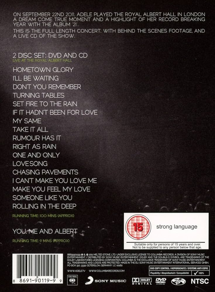 Amazon.com: Live At The Royal Albert Hall : Adele: Movies & TV