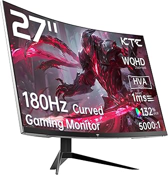 Amazon.com: KTC 27 inch WQHD 180Hz 1ms Curved Gaming Monitor 1440P