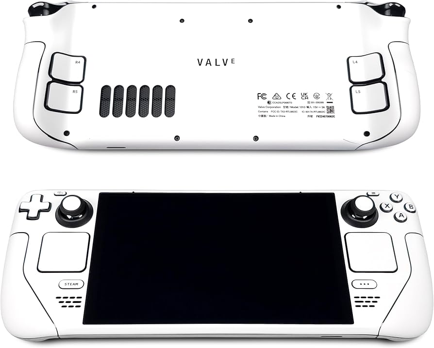 POP SKIN Steam Deck Skin, White Edition, Vinyl for Steam Deck (LCD