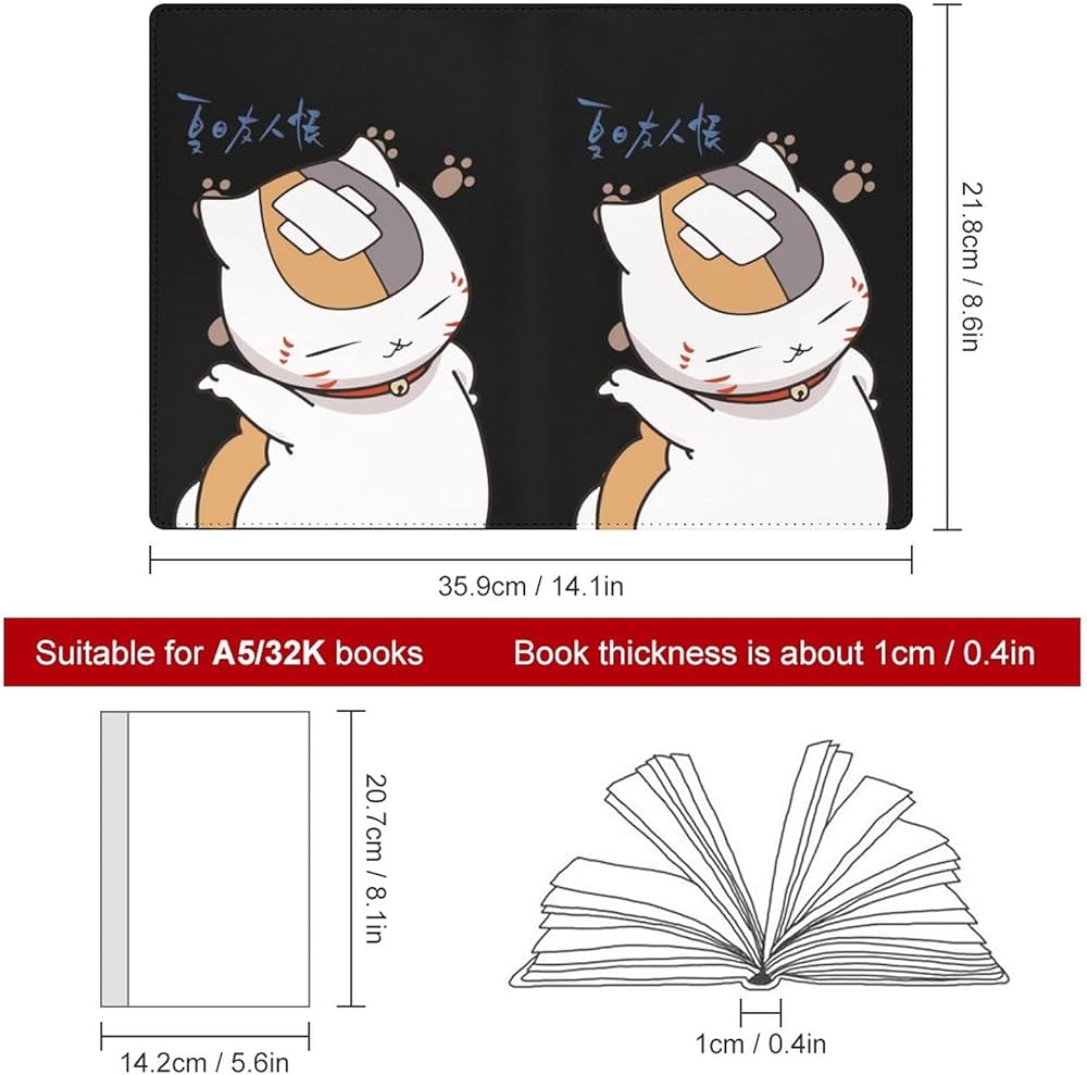Amazon | ブックカバー PUレザー 手帳カバー 夏目友人帳 ニャンコ先生