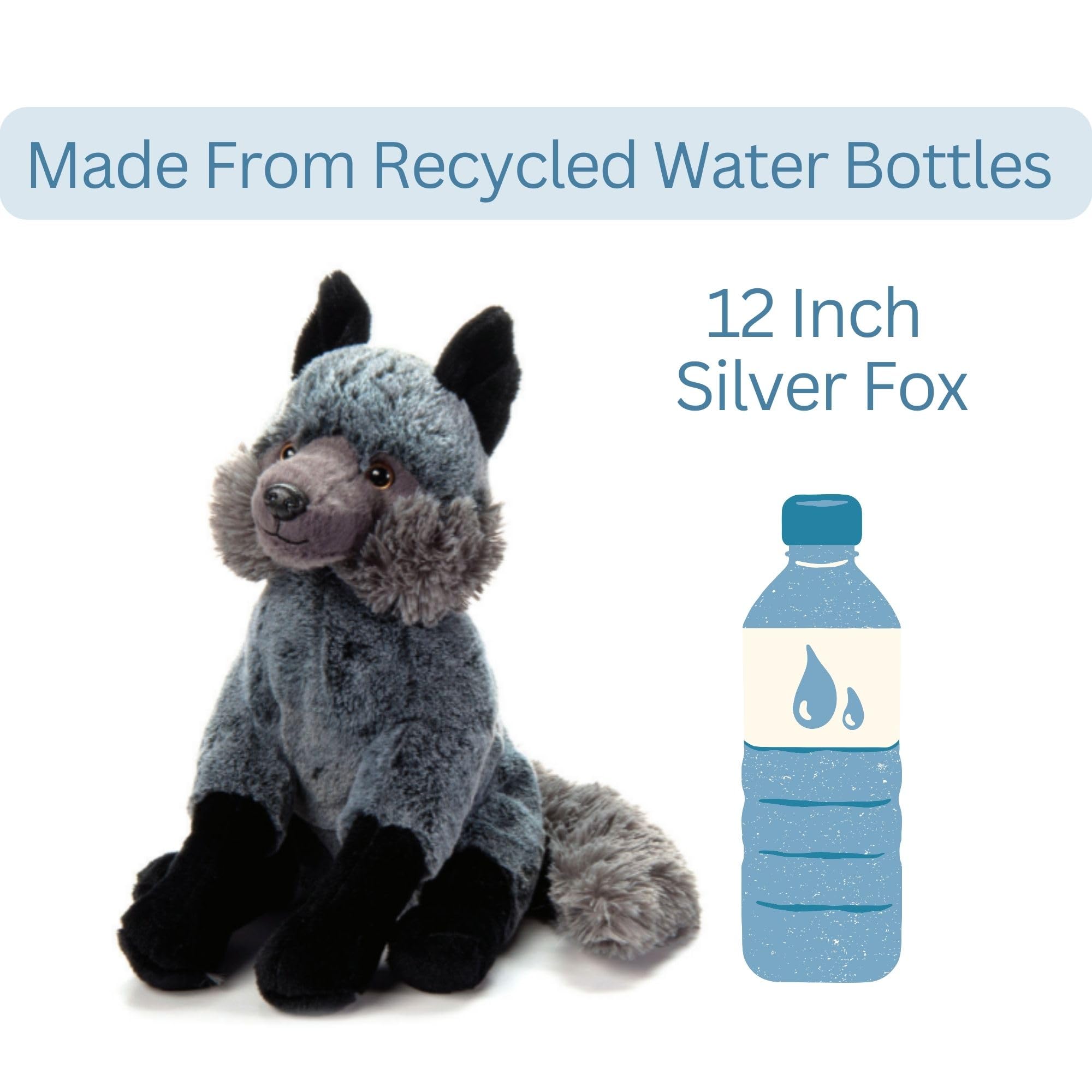 Amazon.com: The Petting Zoo Silver Fox Stuffed Animal Plushie