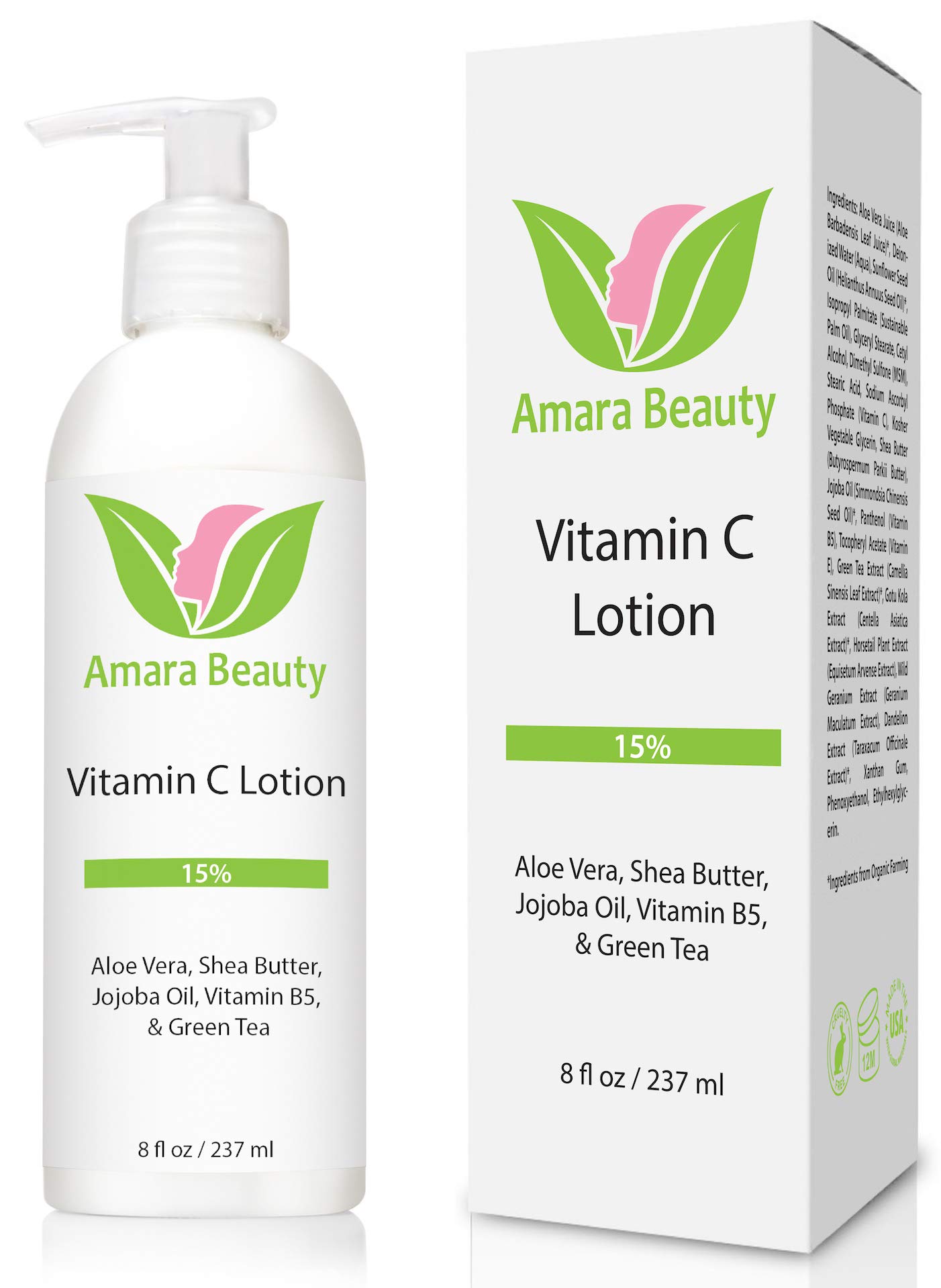 Amazon.com : Amara Beauty Vitamin C Face & Body Lotion 15% - with