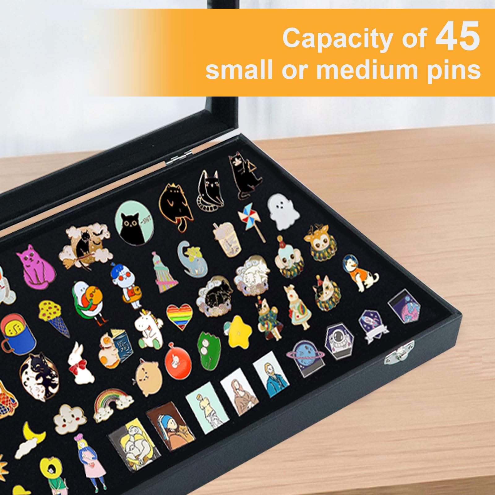 Amazon｜ピンバッジ ケース透明窓スピンズフレーム ピンディスプレイ