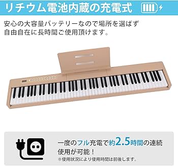 Amazon | Carina 電子ピアノ 88鍵盤 キーボード 軽量スリム 充電式
