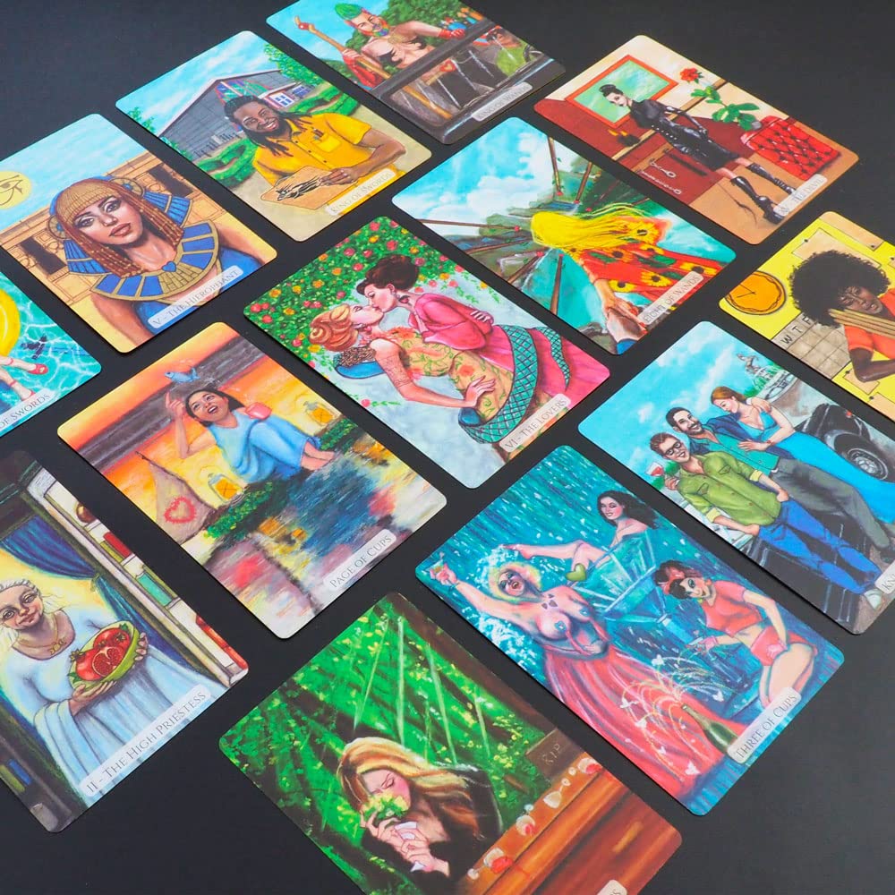 Amazon.co.jp: ETHONY モダンラブタロットカードデッキ 78枚の美しい