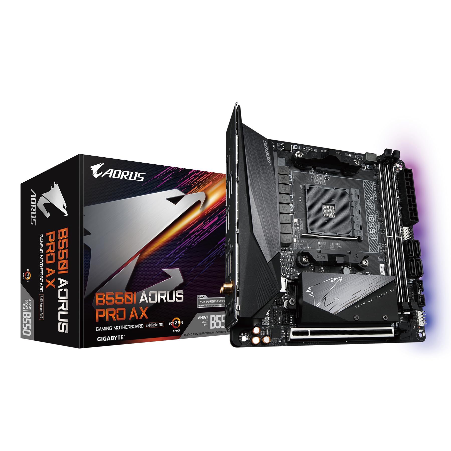 GIGABYTE B550I AORUS PRO AX (AM4 AMD/B550/Mini-Itx/Dual M.2/SATA