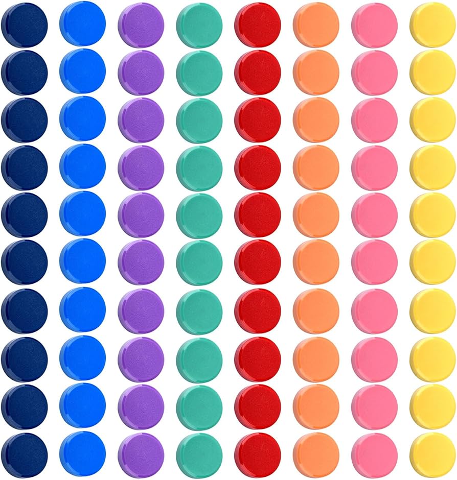 Amazon.co.jp: 80個 マグネット磁石，8色 强力マグネット丸形 强力磁石