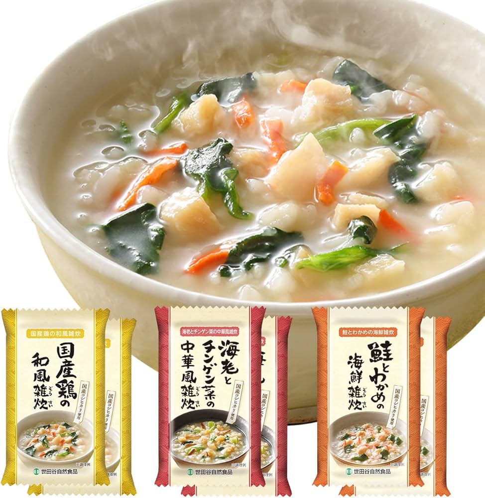 Amazon | 世田谷自然食品 雑炊 3種の6食セット (各2食 鮭とわかめの
