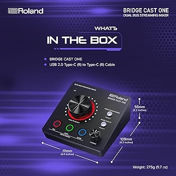 Amazon.com: Roland BRIDGE CAST ONE Dual Bus Streaming Mixer