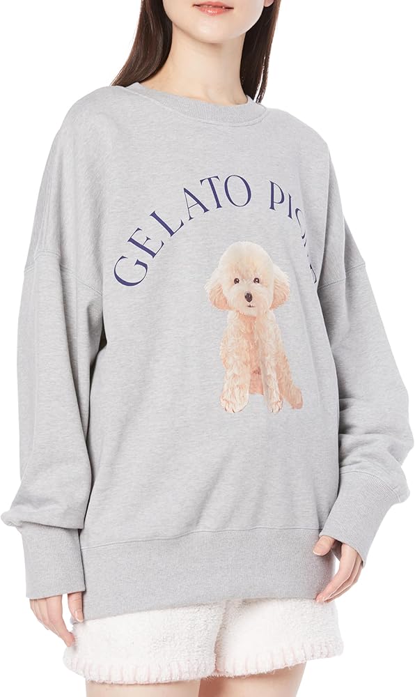 Amazon.co.jp: [ジェラート ピケ] DOG柄ワンポイント裏毛プルオーバー