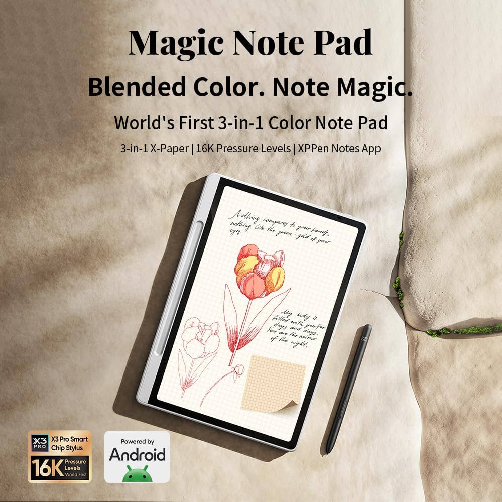XPPen Magic Note Pad: Leitor de E-books + Tablet Android 14 +