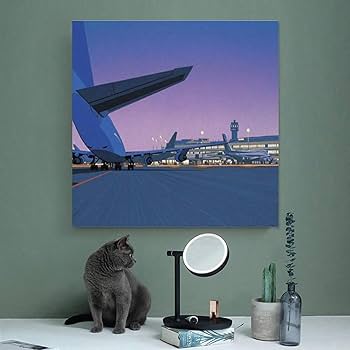 額縁付き】 永井博（Hiroshi Nagai） A2ポスター 飛行機 額縁付き