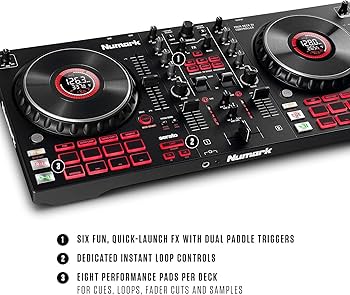 Amazon.co.jp: Numark 中級者向け 4デッキ DJコントローラー と 密閉型