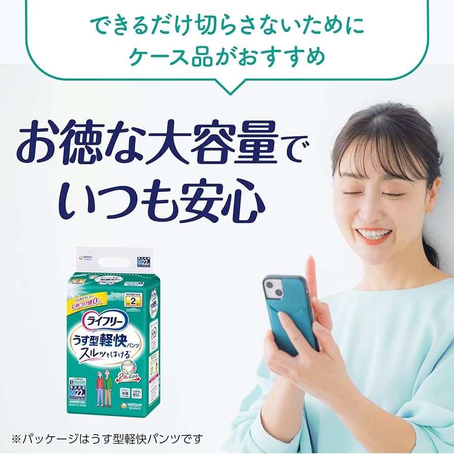 Amazon.co.jp: ライフリー 【 うす型軽快パンツ】 2回吸収 Mサイズ