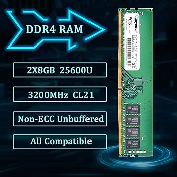 16GB PC4-25600 DDR4 3200 16GB (2x8GB) RAM PC4 25600U 3200MHZ 1Rx8