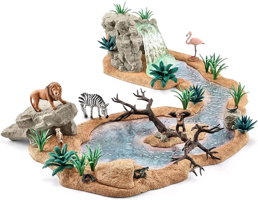 Amazon.co.jp: Schleich シュライヒ WILD LIFE 水飲み場での大冒険