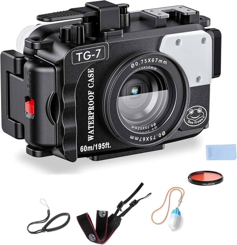 Amazon | Seafrogs 60m/195フィート 水中カメラハウジング オリンパス