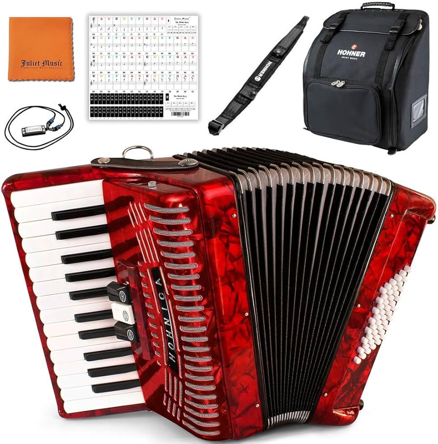Amazon.com: Hohner Accordions 1304-RED 48 Bass Entry Level Piano