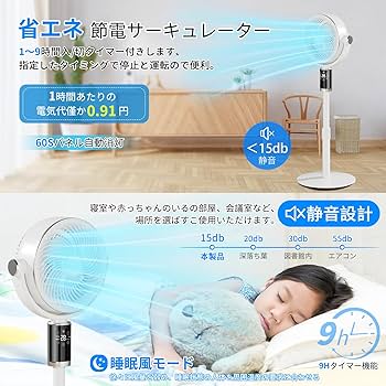 Amazon.co.jp: 扇風機 サーキュレーター 静音【2024新登場・高濃度