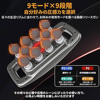 Amazon | 筋膜リリースガン【業界初の 10 ヘッド設計&広域カバー】きん