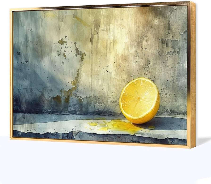 Amazon.co.jp: 絵画 新鮮な黄色いレモン アートパネル ポスター 静物の